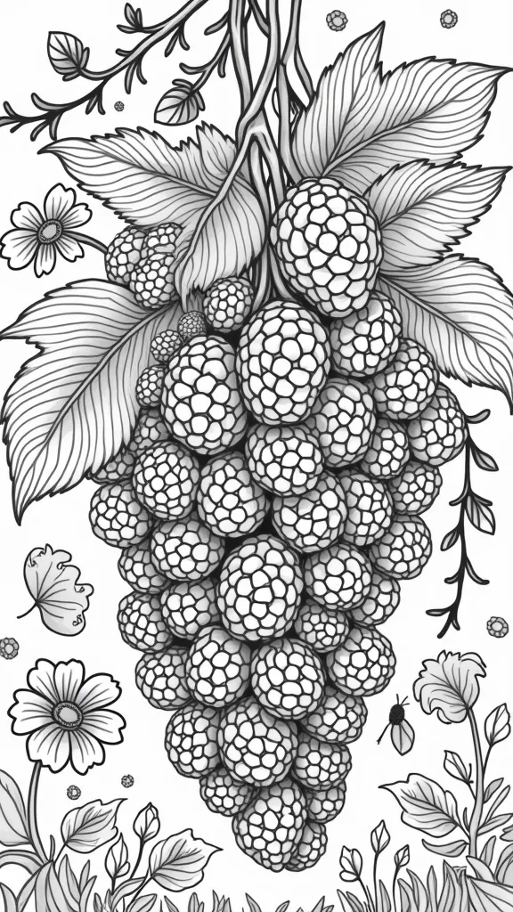 coloriage de framboise